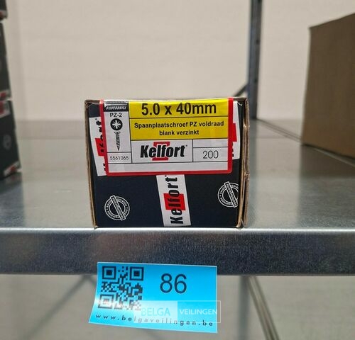 Kelfort spaanplaatschroef 5x40 PZ-2 - voldraad 10x 200st – kavel bij Belga Veilingen, Bree