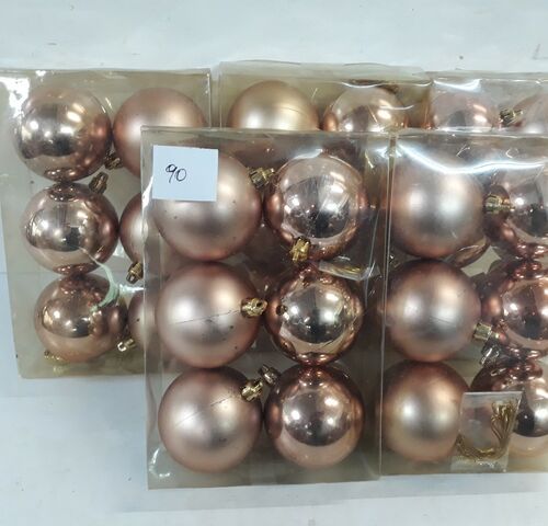 5 x Kerstballen pvc 6 stuks oud roze – kavel bij Belga Veilingen, Oudsbergen