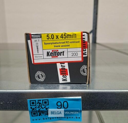 Kelfort spaanplaatschroef 5x45 PZ-2 - voldraad 10x 200st – kavel bij Belga Veilingen, Bree