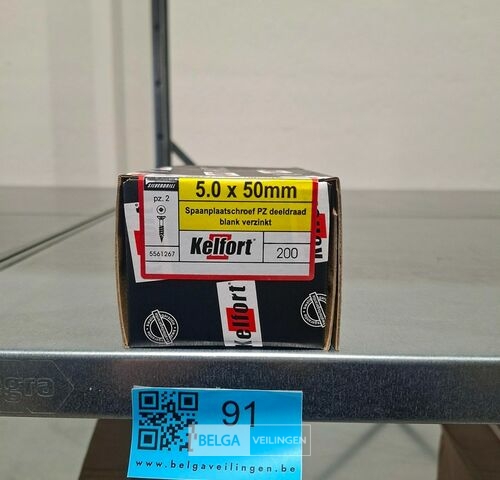 Kelfort spaanplaatschroef 5x50 PZ-2 - deeldraad 200st – kavel bij Belga Veilingen, Bree