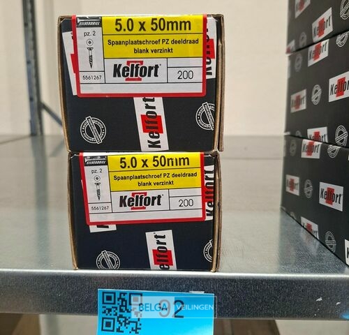 Kelfort spaanplaatschroef 5x50 PZ-2 - deeldraad 2x 200st – kavel bij Belga Veilingen, Bree