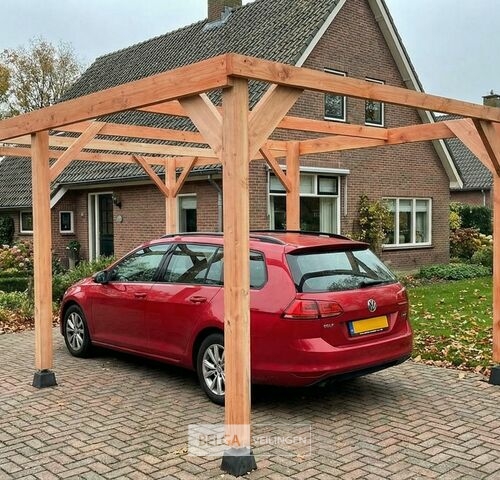 Carport/overkapping-hoog, afm B310xD1200xH210/190 cm – kavel bij Belga Veilingen, Lummen