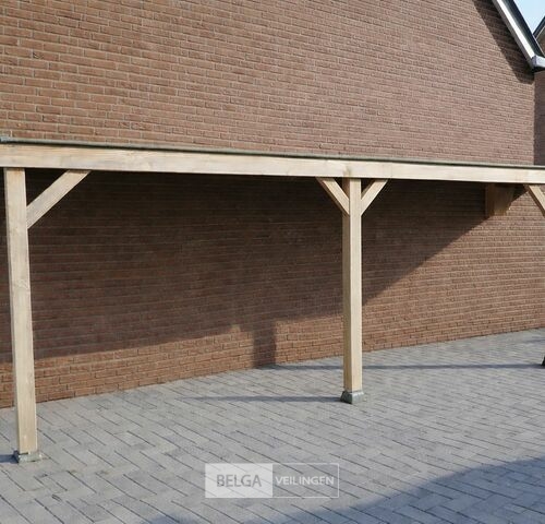 Muuraanbouw/overkapping, afm B500xD300xH285 cm – kavel bij Belga Veilingen, Lummen