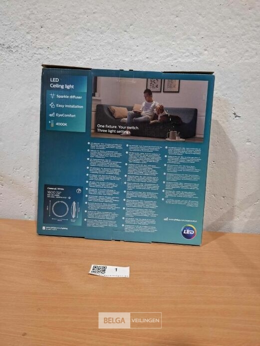 Philips plafondlamp led 1600 lumen 18W 4000K IP20 – foto 3 – kavel bij Belga Veilingen, Bree