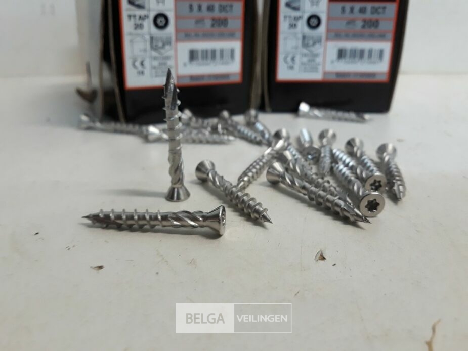 2 x Houtschroeven terrasschroeven inox 5x40mm 200 stuks – foto 3 – kavel bij Belga Veilingen, Oudsbergen