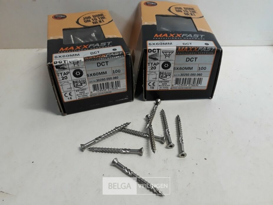 2 x Houtschroeven terrasschroeven inox 5x60mm 100 stuks – foto 2 – kavel bij Belga Veilingen, Oudsbergen