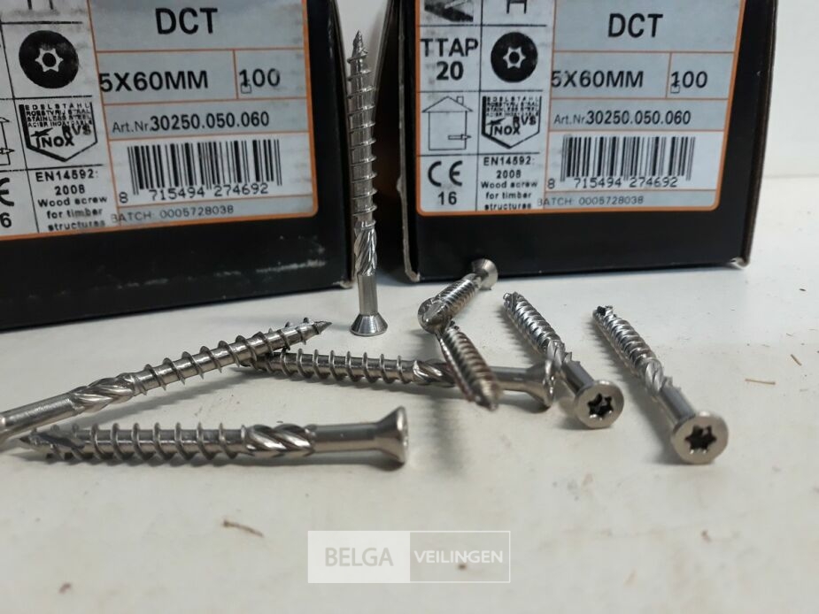 2 x Houtschroeven terrasschroeven inox 5x60mm 100 stuks – foto 3 – kavel bij Belga Veilingen, Oudsbergen