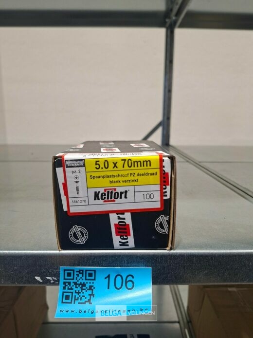 Kelfort spaanplaatschroef 5x70 PZ-2 - deeldraad 10x 100st – foto 3 – kavel bij Belga Veilingen, Bree