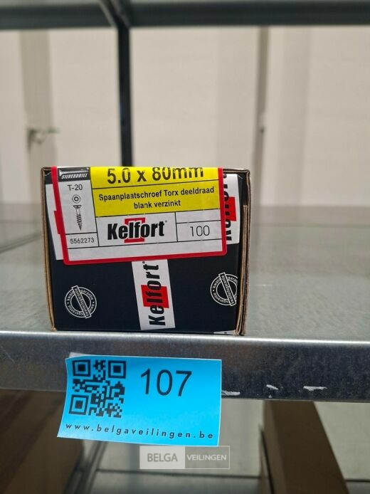 Kelfort spaanplaatschroef 5x80 torx - deeldraad 100st – foto 4 – kavel bij Belga Veilingen, Bree