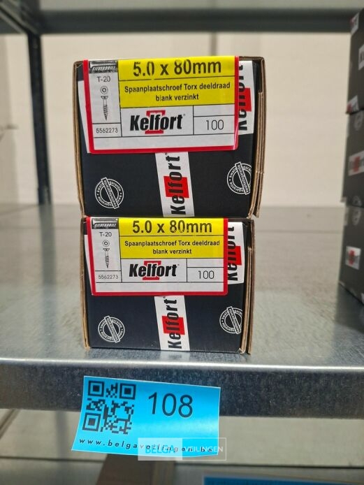 Kelfort spaanplaatschroef 5x80 torx - deeldraad 2x 100st – foto 2 – kavel bij Belga Veilingen, Bree
