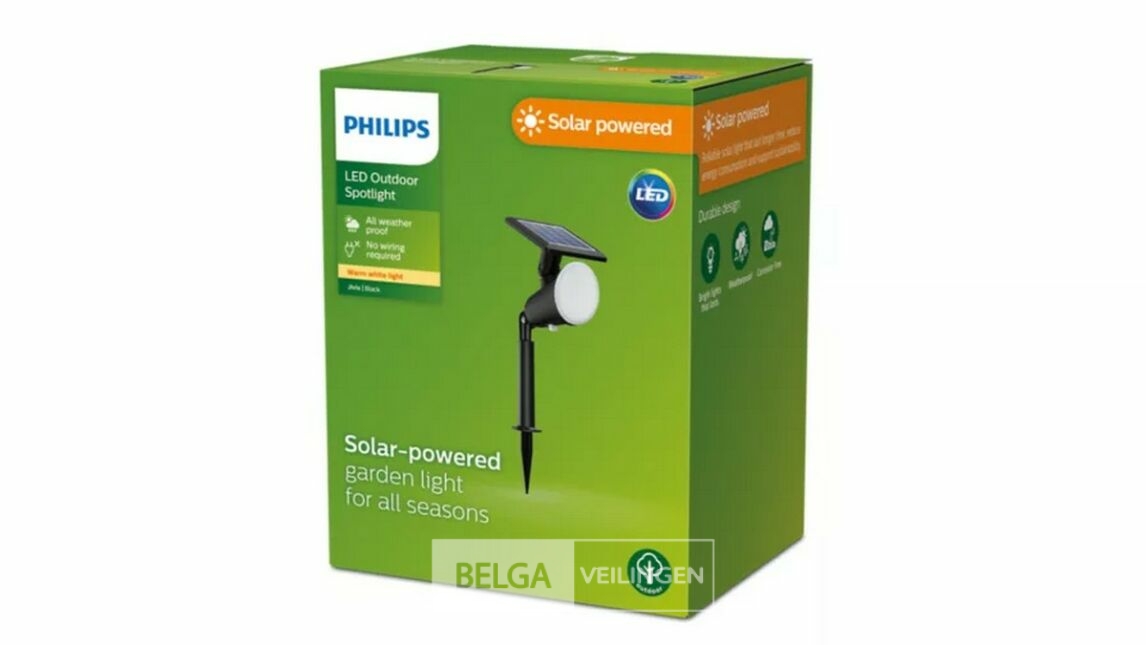 Philips tuinlamp op zonne-energie 150 lumen 1,4W 2700k IP44 – foto 2 – kavel bij Belga Veilingen, Bree