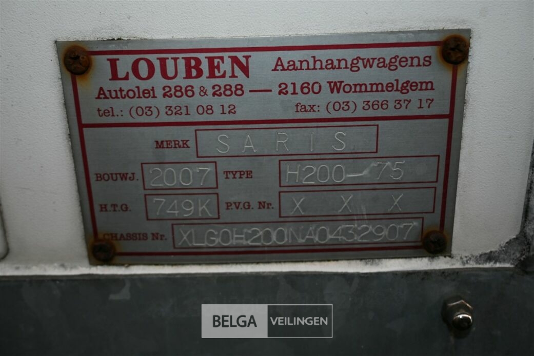 Gesloten aanhangwagen SARIS – foto 11 – kavel bij Belga Veilingen