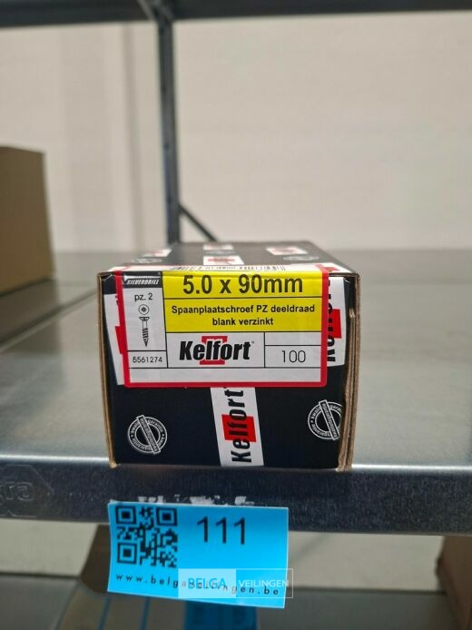 Kelfort spaanplaatschroef 5x90 PZ-2 - deeldraad 100st – foto 2 – kavel bij Belga Veilingen, Bree