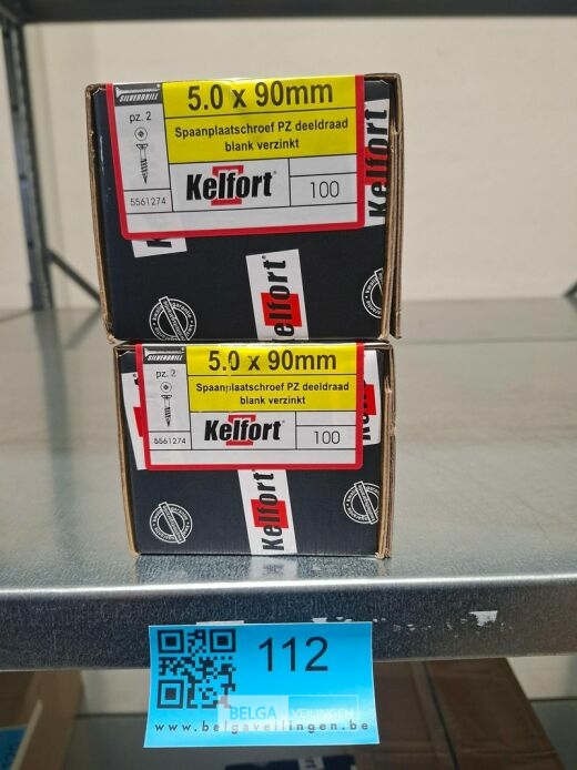 Kelfort spaanplaatschroef 5x90 PZ-2 - deeldraad 2x 100st – foto 3 – kavel bij Belga Veilingen, Bree