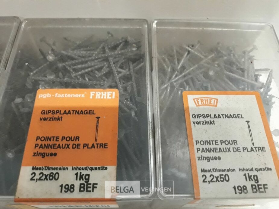 3 x Gipsplaatnagel verzinkt 1 kg – foto 3 – kavel bij Belga Veilingen, Oudsbergen