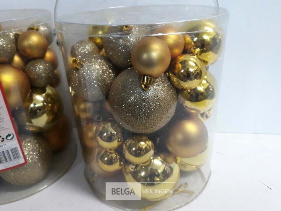 2 x Kerstballen goud 50 stuks – foto 4 – kavel bij Belga Veilingen, Oudsbergen