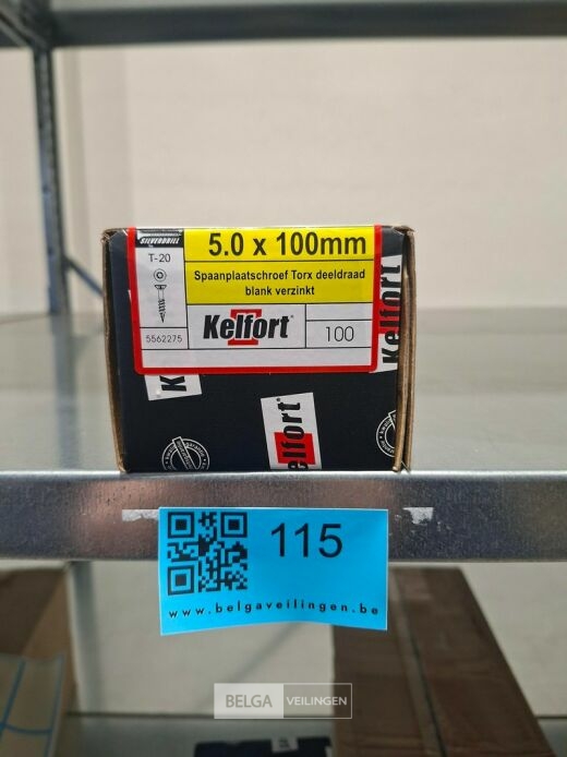 Kelfort spaanplaatschroef 5x100 torx - deeldraad 100st – foto 3 – kavel bij Belga Veilingen, Bree
