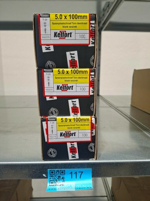 Kelfort spaanplaatschroef 5x100 torx - deeldraad 3x 100st – foto 3 – kavel bij Belga Veilingen, Bree