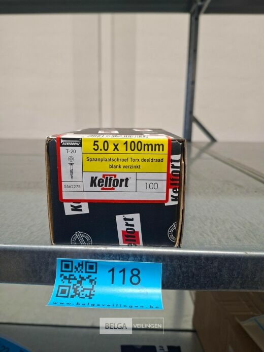 Kelfort spaanplaatschroef 5x100 torx - deeldraad 10x 100st – foto 2 – kavel bij Belga Veilingen, Bree