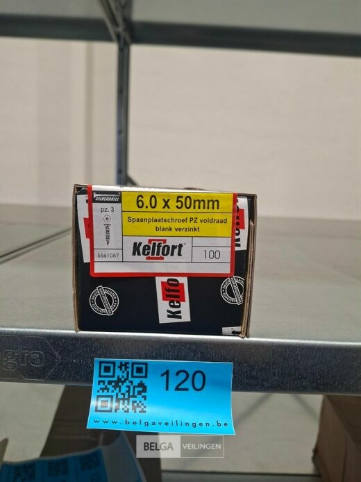 Kelfort spaanplaatschroef 6x50 PZ-2 - voldraad 100st – foto 3 – kavel bij Belga Veilingen, Bree