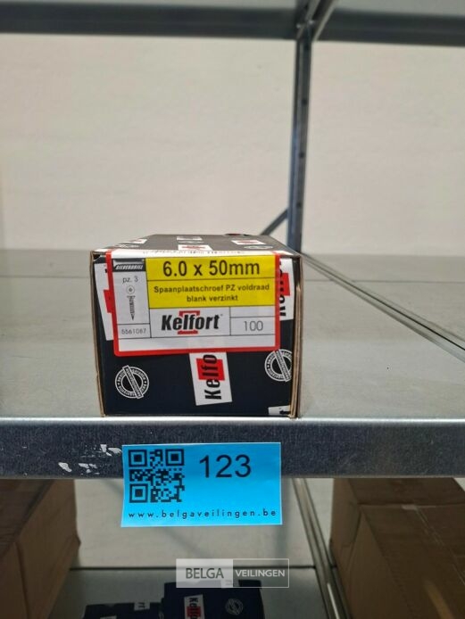 Kelfort spaanplaatschroef 6x50 PZ-2 - voldraad 10x 100st – foto 3 – kavel bij Belga Veilingen, Bree
