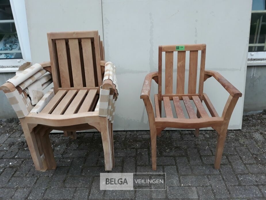 5 x Tuinstoel teak – foto 3 – kavel bij Belga Veilingen, Oudsbergen
