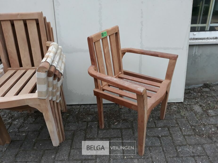 5 x Tuinstoel teak – foto 4 – kavel bij Belga Veilingen, Oudsbergen