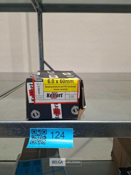 Kelfort spaanplaatschroef 6x60 PZ-3 - voldraad 100st – foto 3 – kavel bij Belga Veilingen, Bree