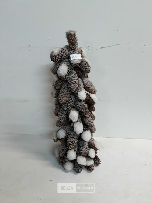 1 x Kerstkegel met dennenappel 50 cm B-kwaliteit – foto 2 – kavel bij Belga Veilingen, Oudsbergen