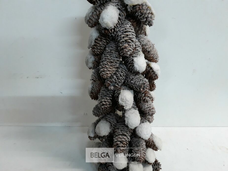 1 x Kerstkegel met dennenappel 50 cm B-kwaliteit – foto 3 – kavel bij Belga Veilingen, Oudsbergen