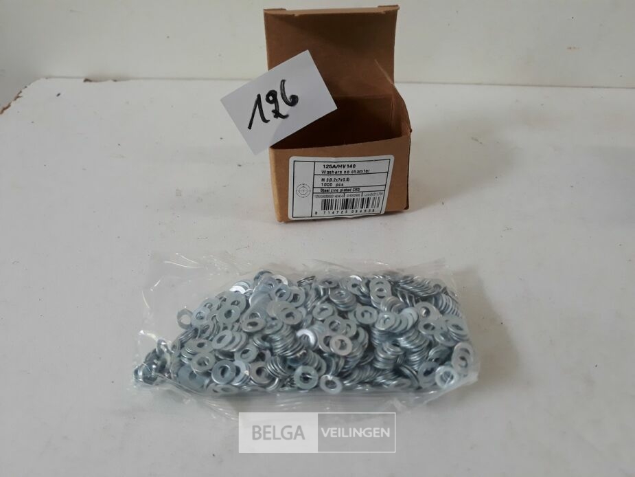 1 x Rondellen verzinkt M 3 1000 stuks – foto 2 – kavel bij Belga Veilingen, Oudsbergen