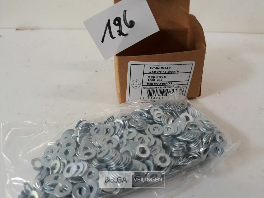 1 x Rondellen verzinkt M 3 1000 stuks – foto 3 – kavel bij Belga Veilingen, Oudsbergen