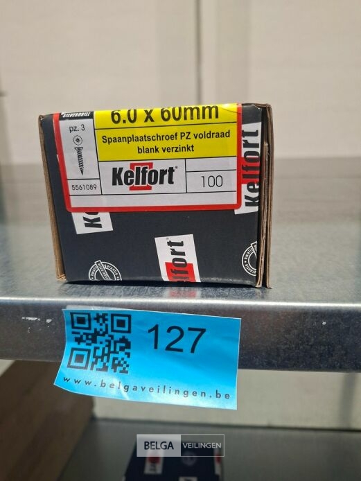 Kelfort spaanplaatschroef 6x60 PZ-3 - voldraad 10x 100st – foto 2 – kavel bij Belga Veilingen, Bree