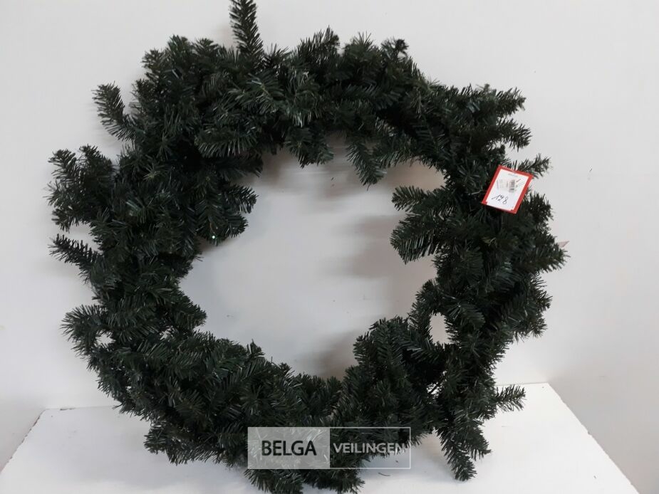 1 x Kerstkrans groen 70 cm – foto 2 – kavel bij Belga Veilingen, Oudsbergen