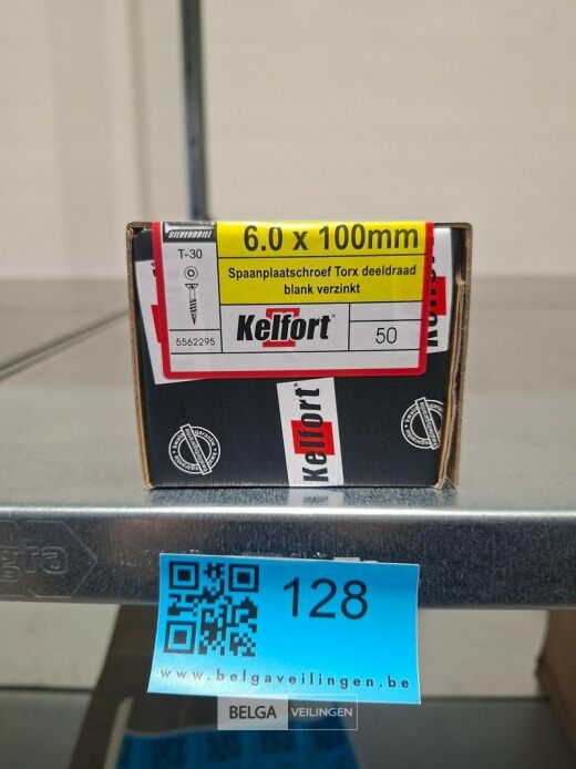 Kelfort spaanplaatschroef 6x100 torx - deeldraad 50st – foto 3 – kavel bij Belga Veilingen, Bree