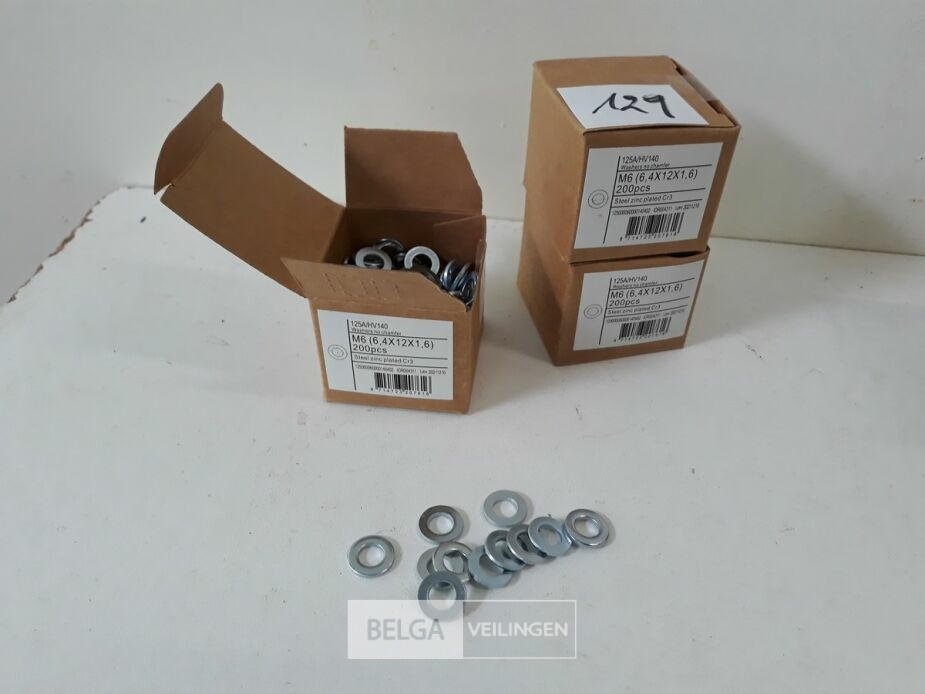 3 x Rondellen verzinkt M 6 200 stuks – foto 2 – kavel bij Belga Veilingen, Oudsbergen