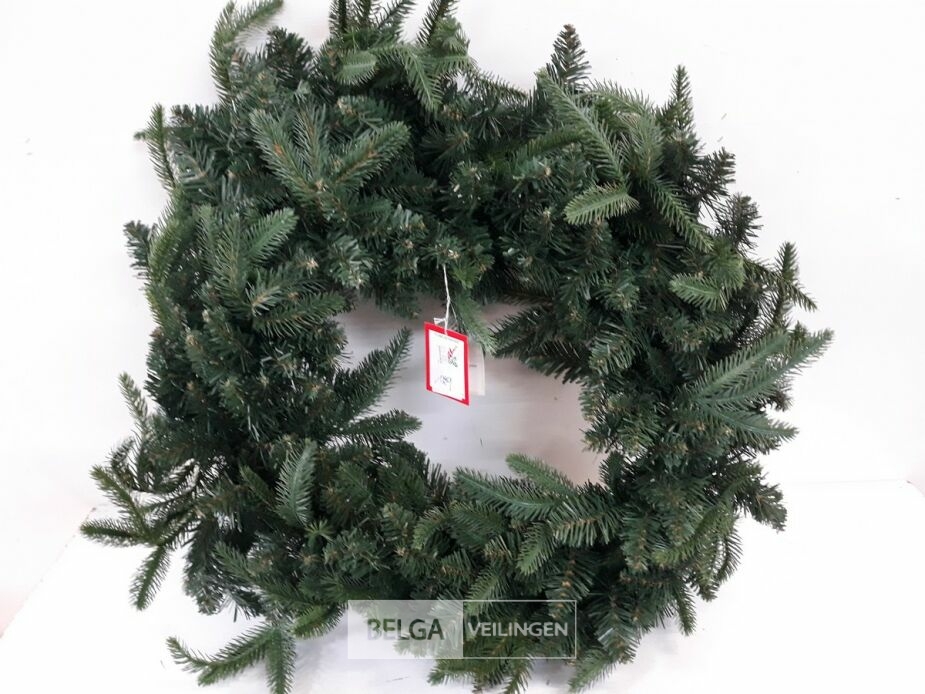 1 x Kerstkrans groen 65 cm combitakken – foto 2 – kavel bij Belga Veilingen, Oudsbergen