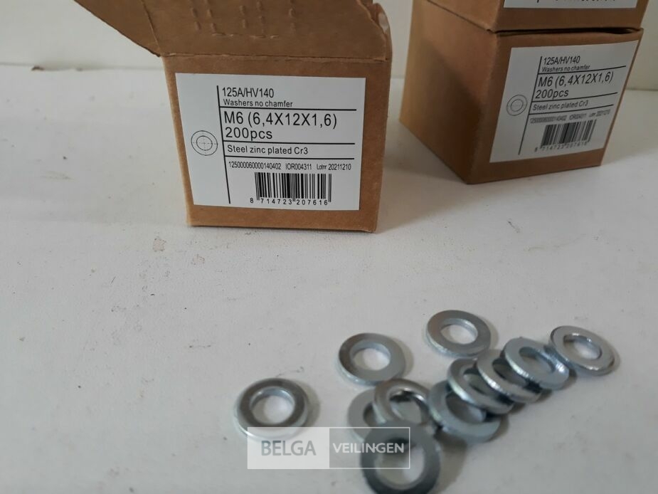 3 x Rondellen verzinkt M 6 200 stuks – foto 3 – kavel bij Belga Veilingen, Oudsbergen