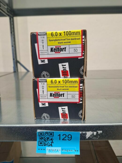Kelfort spaanplaatschroef 6x100 torx - deeldraad 2x 50st – foto 3 – kavel bij Belga Veilingen, Bree