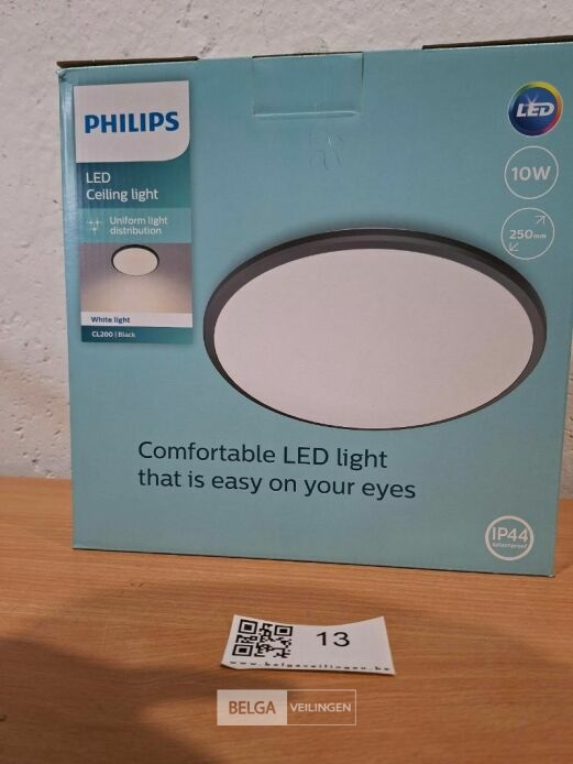 Philips plafondlamp led spatwaterbestendig 1000 lumen 10W 3000K IP44 – foto 2 – kavel bij Belga Veilingen, Bree