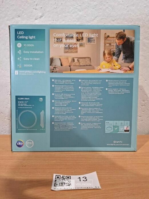 Philips plafondlamp led spatwaterbestendig 1000 lumen 10W 3000K IP44 – foto 3 – kavel bij Belga Veilingen, Bree