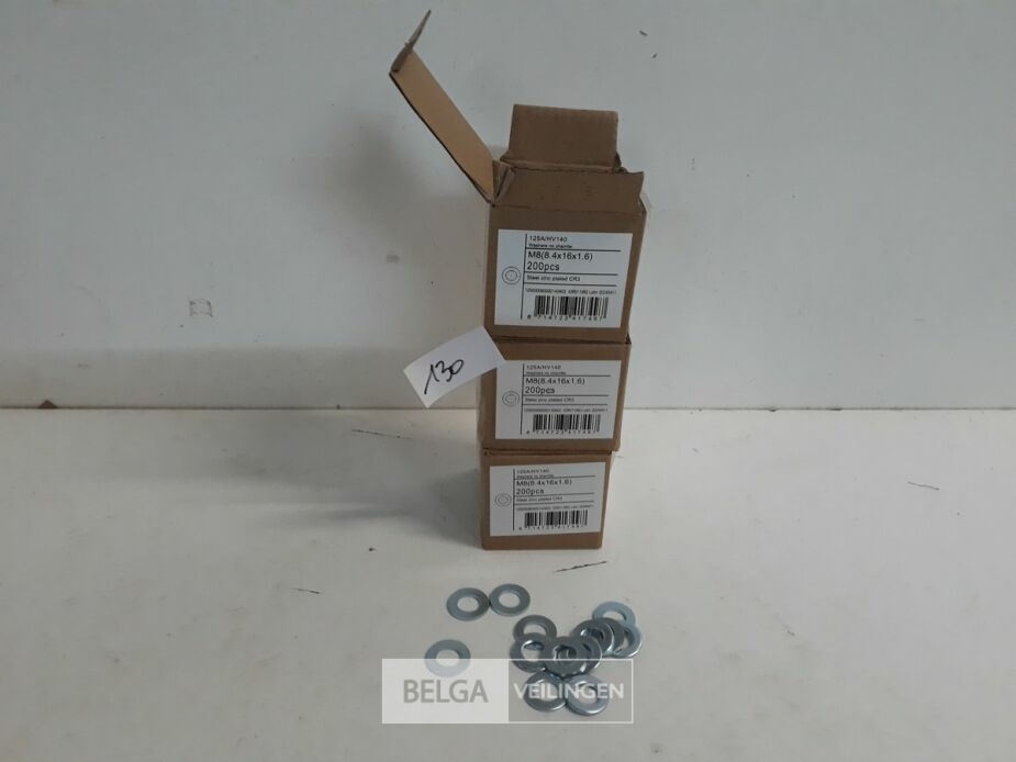 3 x Rondellen verzinkt M 8 200 stuks – foto 2 – kavel bij Belga Veilingen, Oudsbergen