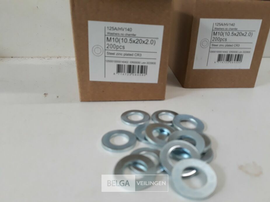 3 x Rondellen verzinkt M 10 200 stuks – foto 3 – kavel bij Belga Veilingen, Oudsbergen
