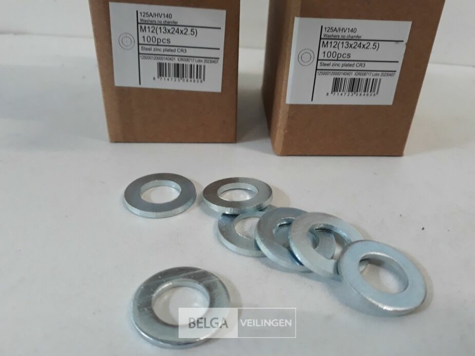 2 x Rondellen verzinkt M 12 100 stuks – foto 3 – kavel bij Belga Veilingen, Oudsbergen