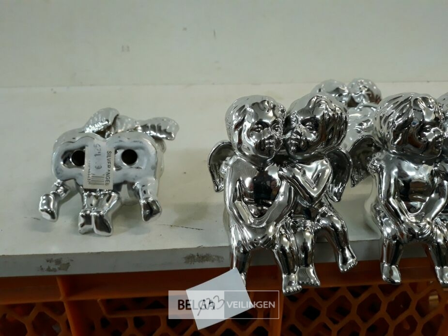 5 x Engelen koppel zittend 12 cm – foto 4 – kavel bij Belga Veilingen, Oudsbergen