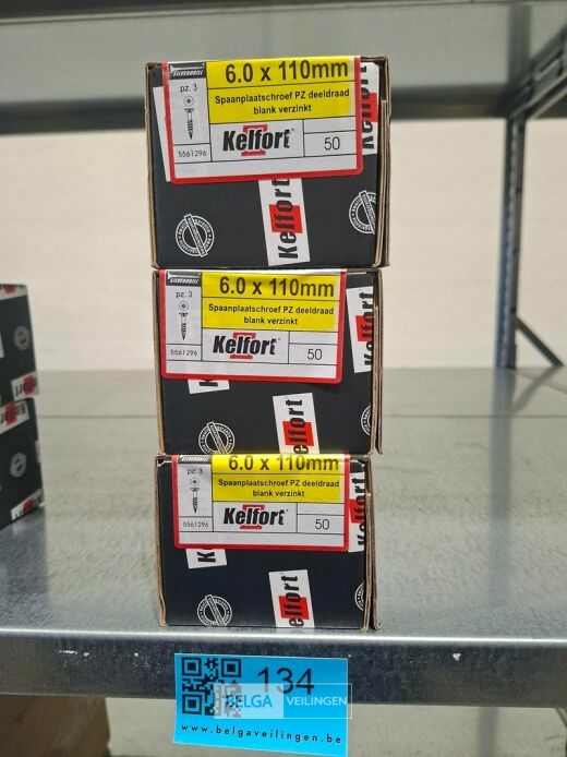Kelfort spaanplaatschroef 6x110 PZ-3 - deeldraad 3x 50st – foto 3 – kavel bij Belga Veilingen, Bree