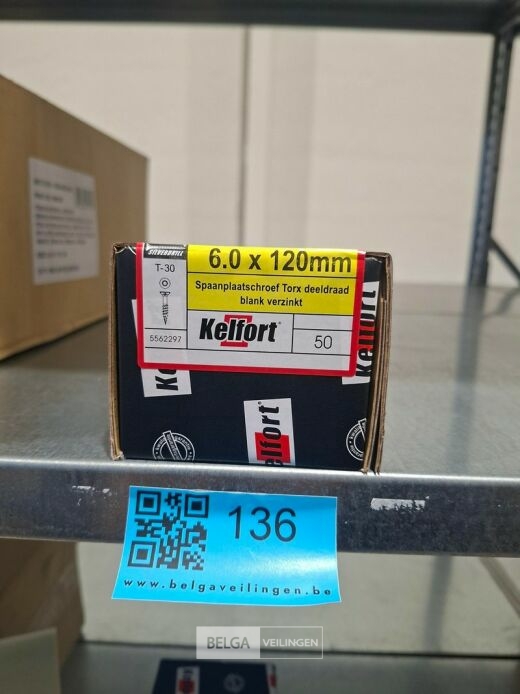 Kelfort spaanplaatschroef 6x120 torx - deeldraad 50st – foto 3 – kavel bij Belga Veilingen, Bree