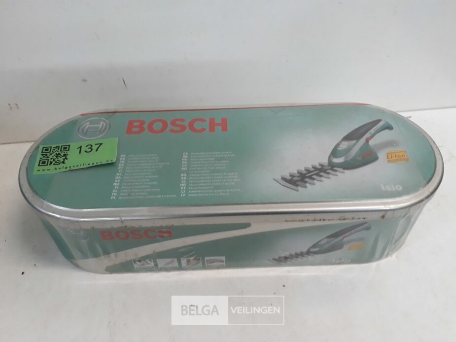 1 x Buxusschaar 12 cm ISIO 3,6V in blikken opbergdoos – foto 2 – kavel bij Belga Veilingen, Oudsbergen