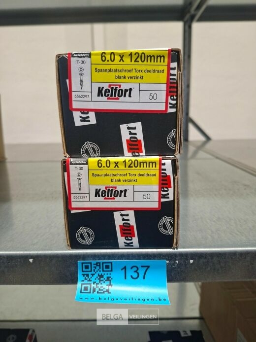 Kelfort spaanplaatschroef 6x120 torx - deeldraad 2x 50st – foto 3 – kavel bij Belga Veilingen, Bree