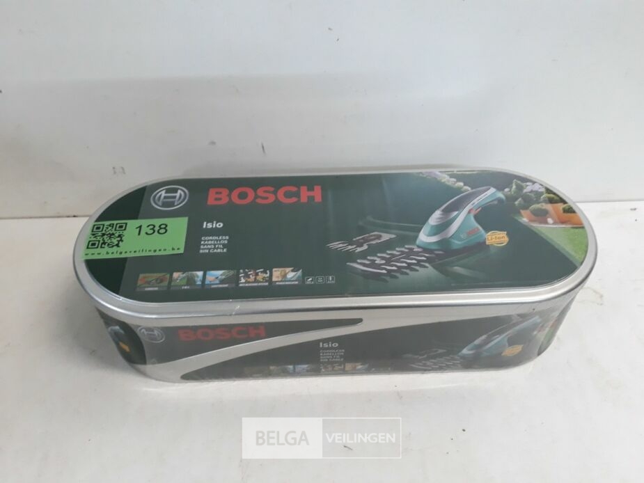 1 x Buxusschaar 12 cm ISIO 3,6V + vervangmes als grasschaar in blikken opbergdoos – foto 2 – kavel bij Belga Veilingen, Oudsbergen